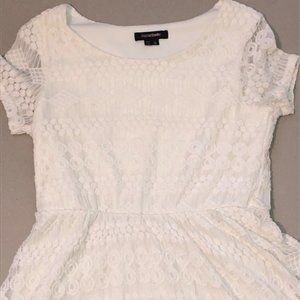 Cream Lace Dress: Short Sleeve Worn Twice